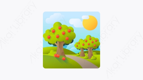 图片素材-043-苹果树apple_tree扁平卡通景观元素图标