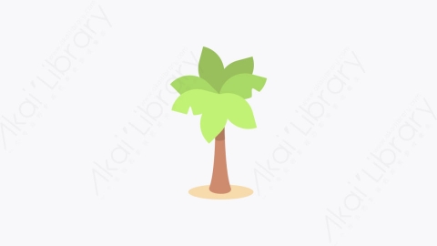图片素材-043-棕榈树palm_tree扁平卡通嘉年华元素图标