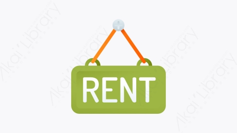 图片素材-043-租金rent扁平卡通房地产元素图标