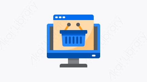图片素材-043-网上购物shopping_online扁平卡通电子商务和购物元素图标