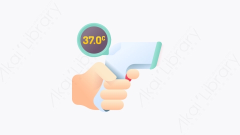图片素材-043-温度计thermometer扁平卡通冠状病毒元素图标