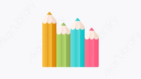 图片素材-044-彩色铅笔color-pencils扁平卡通文具元素图标