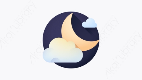 图片素材-044-新月形crescent扁平卡通天气元素图标