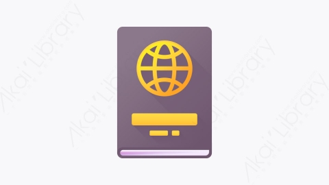 图片素材-044-护照passport扁平卡通机场元素图标