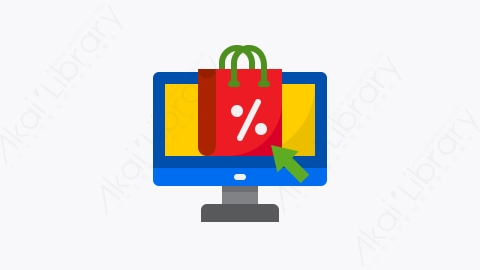 图片素材-045-网上购物online_shopping扁平卡通网络星期一元素图标