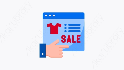 图片素材-045-网上购物shopping_online扁平卡通超市商场出售元素图标
