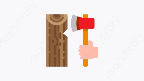 图片素材-045-樵夫woodcutter扁平卡通劳动工人道具元素图标