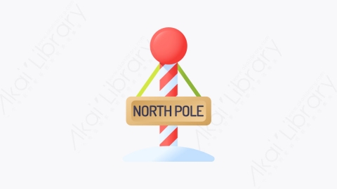 图片素材-046-北极northpole扁平卡通圣诞节元素图标