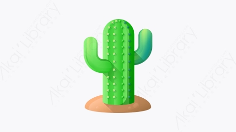 图片素材-047-仙人掌cactus扁平卡通狂野西部元素图标
