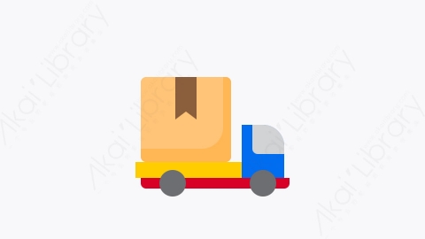 图片素材-047-送货车delivery_truck扁平卡通快递运输交付元素图标