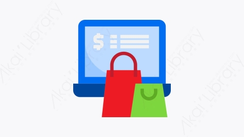 图片素材-047-网上购物online_shopping扁平卡通电子商务元素图标