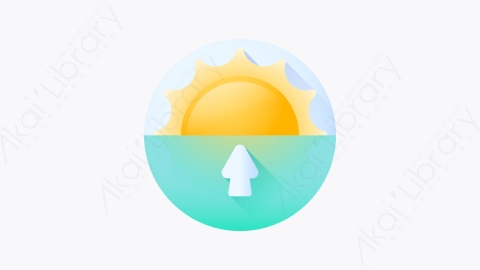 图片素材-047-日出sunrise扁平卡通天气元素图标