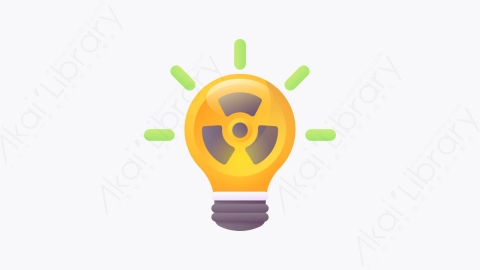 图片素材-048-灯泡lamp扁平卡通核能元素图标