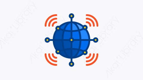 图片素材-048-网络networking扁平卡通通信元素图标