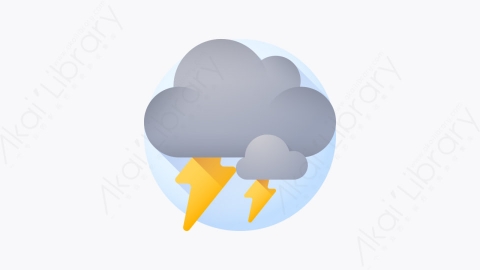 图片素材-048-雷鸣thunder扁平卡通天气元素图标