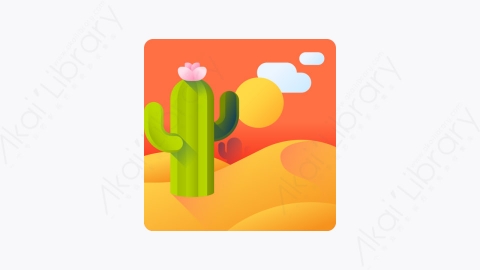图片素材-049-沙漠desert扁平卡通景观元素图标