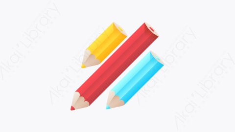 图片素材-049-铅笔pencils扁平卡通回到学校元素图标
