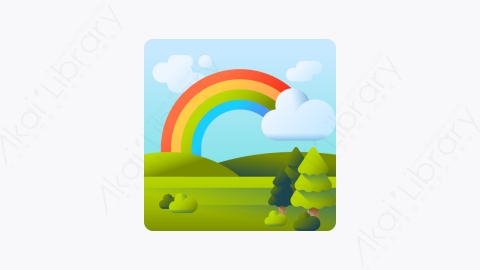 图片素材-050-彩虹rainbow扁平卡通景观元素图标