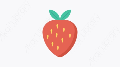 图片素材-068-草莓strawberry扁平卡通水果和蔬菜的图标元素