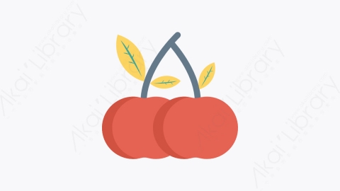 图片素材-078-樱桃cherry扁平卡通水果和蔬菜的图标元素