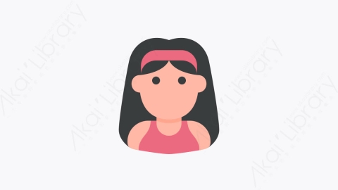 图片素材-089-女人woman扁平卡通人物头像元素图标