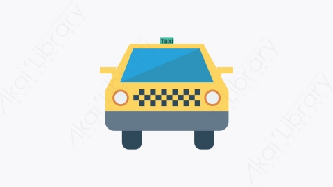 图片素材-104-出租车taxi扁平卡通交通工具图标元素