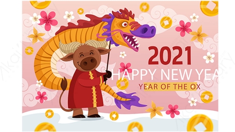 图片素材-扁平2021牛年中国风新年春节喜庆贺图-6