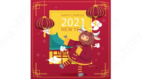 图片素材-扁平2021牛年中国风新年春节喜庆贺图-13