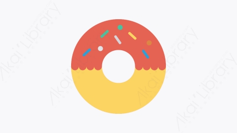 图片素材-223-甜甜圈donut扁平卡通食物餐饮元素图标