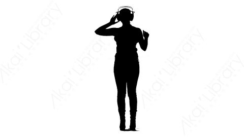 视频素材-Dance_Girl__silhouette_50s跳舞演唱人物剪影