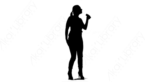 视频素材-Dance_Girl_silhouette_50s跳舞演唱人物剪影