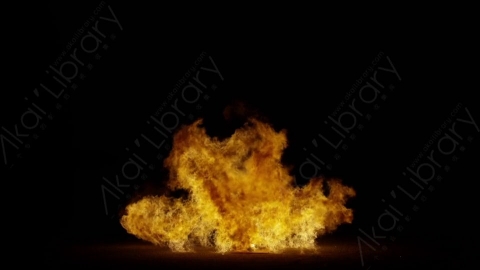 视频素材-爆炸火焰Explosion_Ground_Sparks_120fps_02