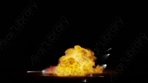 视频素材-爆炸火焰Explosion_Ground_Sparks_120fps_04