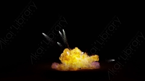 视频素材-爆炸火焰Explosion_Ground_Sparks_120fps_05
