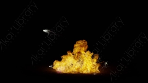 视频素材-爆炸火焰Explosion_Ground_Sparks_120fps_06