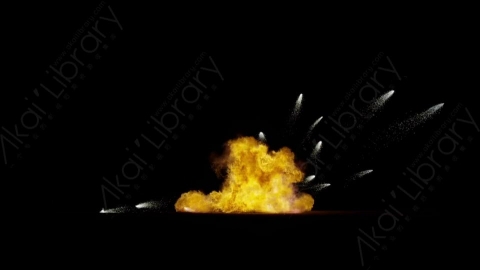 视频素材-爆炸火焰Explosion_Ground_Sparks_60fps_03