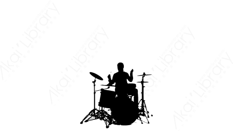 视频素材-Music_silhouette_Drums_30s音乐演奏表演人物剪影