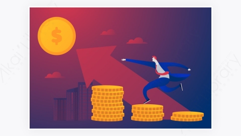 图片素材-年轻的企业家将钱投资于一个有利可图的商业伙伴扁平人物