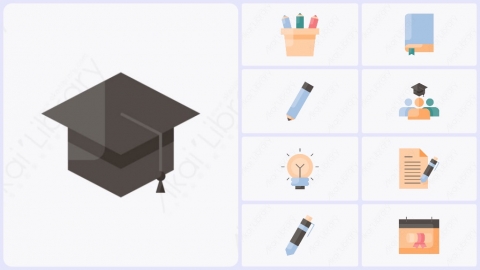 图片素材-20个扁平卡通回到学校元素图标