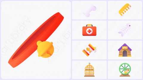 图片素材-30个扁平卡通Instagram宠物元素图标