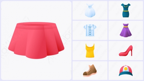 图片素材-50个扁平卡通衣服元素图标