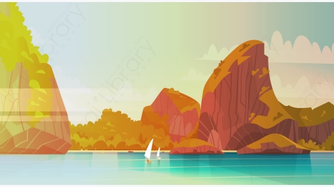 图片素材-美丽的亚洲海滩与山海岸海边视图夏季海景保费矢量-1