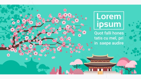 图片素材-传统韩国宫殿寺庙著名建筑地标景观设计-1