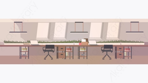 图片素材-创意工作区现代开放空间空无人办公室内部当代联合办公区