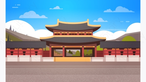图片素材-传统韩国宫殿寺庙著名建筑地标景观设计-3