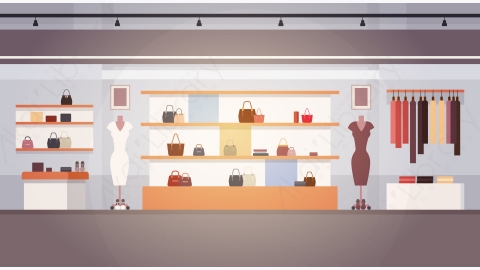 图片素材-大型时尚商店超市服装购物中心室内场景-5
