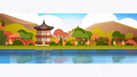图片素材-传统韩国宫殿寺庙著名建筑地标景观设计-5