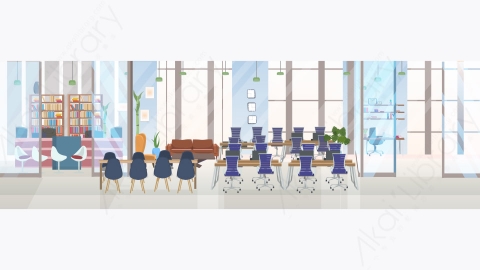 图片素材-创意合作中心会议培训室与圆桌工作场所和演示文稿概念创意办公室内部