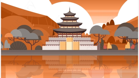 图片素材-传统韩国宫殿寺庙著名建筑地标景观设计-6