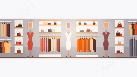 图片素材-大型时尚商店超市服装购物中心室内场景-7